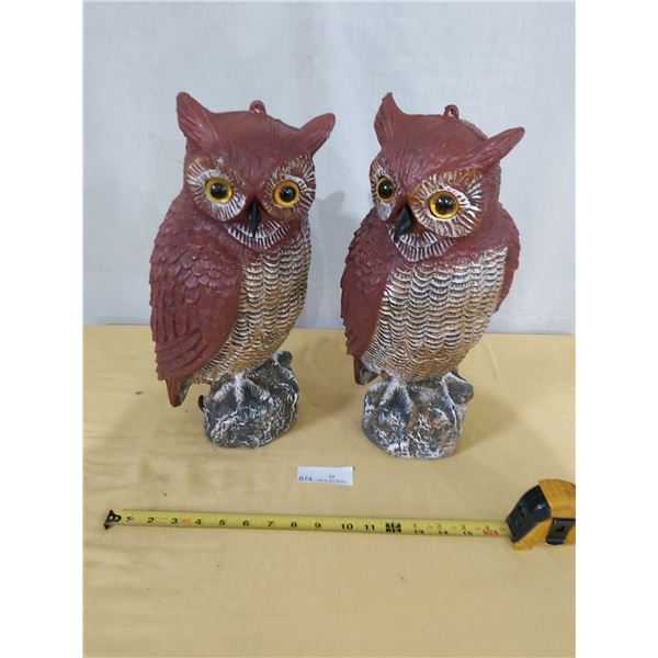2 Owl Pigeon Deterrents Approx 17" High