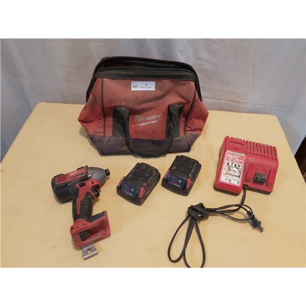 Milwaukee Impact Driver Model #  M18 with 2 Batteries, 1 Charger & Tool Bag