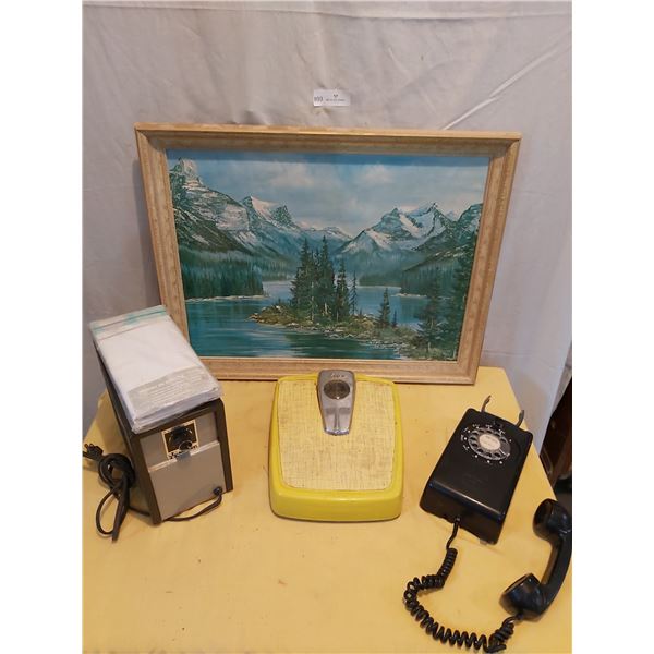 Framed Picture, Rotary Telephone, Shower Curtain, Markel Heater