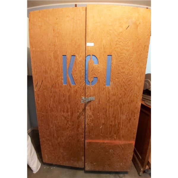 Large Wooden Storage Cabinet on Wheels  48 Wide x 24 Deep x 79 High