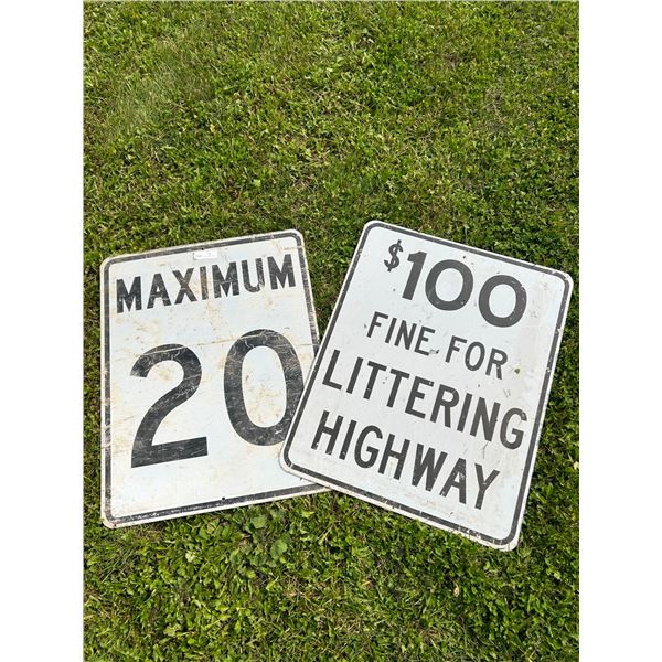 2 Highway Signs 24 Wide 30 High