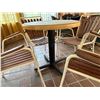 Image 2 : Table With 4 Wooden Slat Chairs Table 30 In Diameter x 30 High
