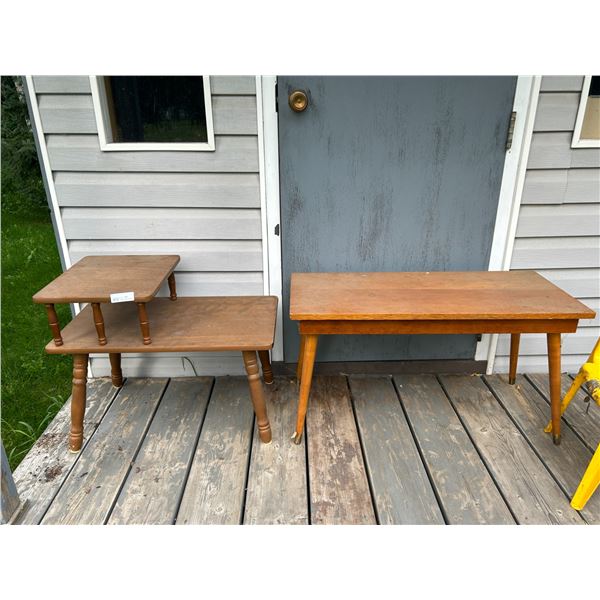 Vintage Telephone Table 28 Long x 16 Deep x 22 High +Vintage Coffee Table 36 Long x 16 Deep x 30 H