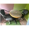 Image 1 : Round Table And 2 Chairs On Wheels Table 30 In Diameter And 30 High