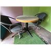 Image 2 : Round Table And 2 Chairs On Wheels Table 30 In Diameter And 30 High