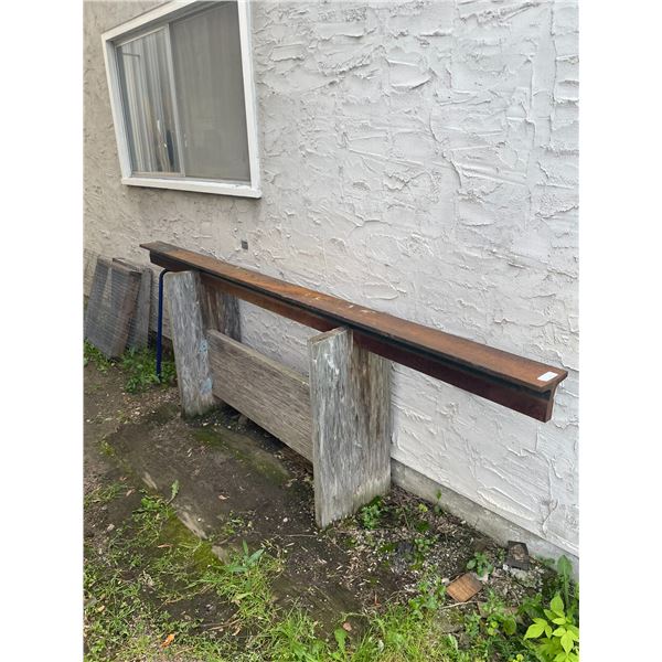 Steel Rail On Stand Very Heavy Steel Railroad Tie 9 Feet Long