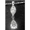 1 1/2 CT 2 Stone Genuine Diamond 21" 14K White Gold Necklace, Pear Shape & Marquis Solitaires