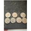 7 Jefferson Nickels 1941-S, 1940-P, 1947-P, 1955-D, 1942-D, 1954-D, 1942-D, 1 Buffalo 1936