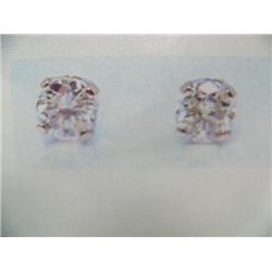 14 K white gold earrings, two round brilliant cut diamonds approx. .87 cts replacement cost $4575.00