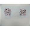 Image 1 : 14 K white gold earrings, two round brilliant cut diamonds approx. .87 cts replacement cost $4575.00