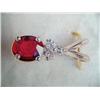 Image 1 : 14 K white gold pendant and chain, Burmeses Ruby approx. .92 cts, diamonds approx. .09cts replacemen