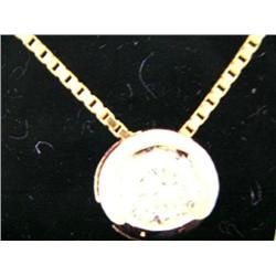 14 K yellow gold pendant and chain, round brilliant cut diamond approx. .50 cts replacement cost $1,