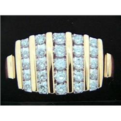 14 K yellow gold man's ring, full cut diamonds approx. 1.00 cts replacement cost $2250.00 Min. bid $