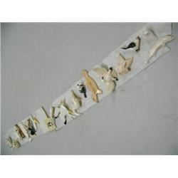 Lot of 14 Various Animal Ivory Pieces with Scrimshaw