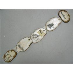 Lot of 5 Platchets with Various Scrimshaw