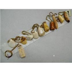 Lot of 11 Ivory Keychains