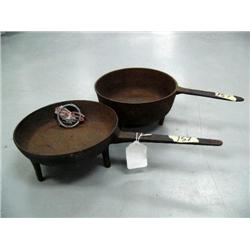 Pair of  2 Cast Iron Pans & Chevy SS Ensignia