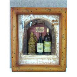 Pair of Shadow Box Frames, Fishing, and Wine bottles