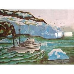 Fishing Boat by Glacier by M. Hoepfner