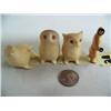 Image 1 : Lotof 4 Ivory Carvings:   Man, 2 Owls, Big Seal, circa 1960