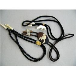 Lot of 3 Bolo Ties:  Bear, Goose, Bilican w/ gold nugget on belly (37)