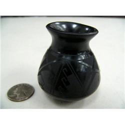 2" Black Pot signed by MRL, very fine quality