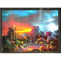 Beautifully matted and framed "Southwest Storm" picture by James Lee