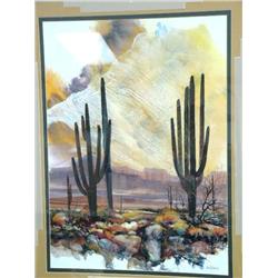 Beautifully triple matted and framed Desert Scene by Adin Shade