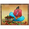 Image 1 : Beautifully triple matted and framed Navajo Woman with Peppers