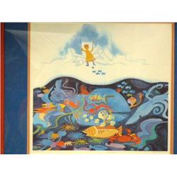 Rie Munoz, "Scary Sea" 310/500 1974 Image Size 16" x 17 1/2"