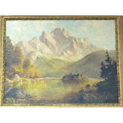 Original Oil, collected in 1946 by CM Semmaty? Image Size 17"x 21 1/2"