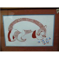 Rie Munoz, Very Old, and Very Unusual 1979 "Woman Bear Legend" 89/183