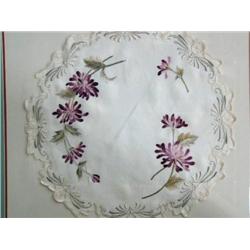 Beautifully Framed, Double Matted, Hand Embroidered Doily