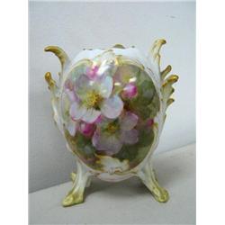 Very Important 5" Vase marked KPM, beautifully hand painted w/ floral design in excellent condition