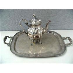 Large, Silverplated Tray by Sheridan and Silverplated Teapot  valued at $375