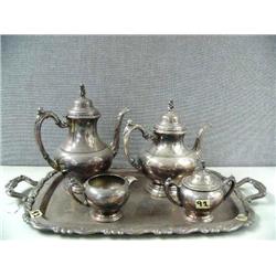 Five Piece Tea Set, Silverplated by Oneida