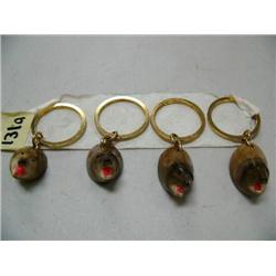 CHOICE of 4 lots of 4 Ivory Bear Head Keychains