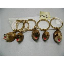 CHOICE of 4 lots of 4 Ivory Bear Head Keychains