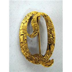 Letter "Q" Gold Nugget 2"