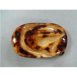 Fabulous Fossilized Ivory Belt Buckle of a  Whale with a Baleen Back