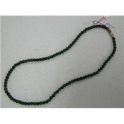 Small Jade Bead Necklace 16" Long