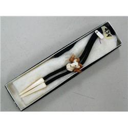 Ivory Ram's Head Bolo Tie with Ivory Tips