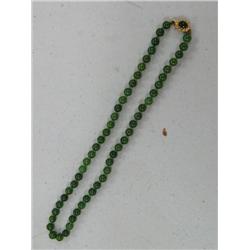 16" Jade and Gold Necklace