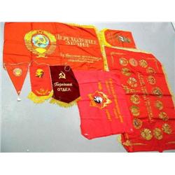 Lot of Russian banners