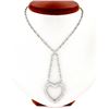 Image 1 : 18K White Gold VS E Ideal 2.40 ctw Diamond Heart Dangle Infinity Link Necklace