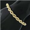 Image 6 : Fine Solid 18k Yellow Gold 8" 6.4mm Thick Puffed Rope Link Unisex Chain Bracelet