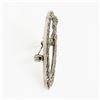 Image 6 : Antique Art Deco 14k White Gold Diamond Filigree Circle Wreath & Bow Brooch Pin