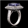 Image 3 : 6.58 ctw Tanzanite and 2.24 ctw Diamond 18K White Gold Ring (GIA CERTIFIED)