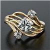 Image 3 : Antique Jabel 14k Gold GIA 1.19 ctw Round Cut Diamond Open Swirl Engagement Ring