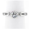 Image 1 : Vintage 18k White Gold 1.27 ctw Round & Baguette Diamond Solitaire Engagement Ri
